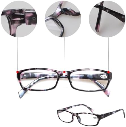 Kerecsen Reading Glasses 5 Pairs Fashion Ladies Readers Spring Hinge with Pattern Print Eyeglasses for Women (Mix Color -2, 2.00)