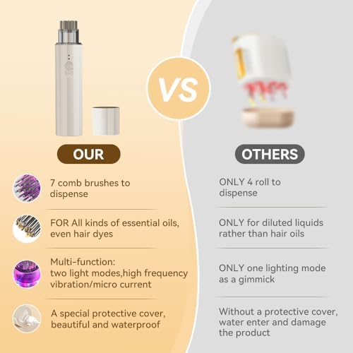 Electric Hair Oil Applicator and Scalp Massager 2 in 1, Latest Scalp Applicator for ALL Hair Essential Oil Serum, Electric Quantitative Liquid Dispensing Brush Handheld Dispenser Comb