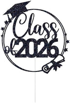 Class of 2026 Cake Topper, Congrats Grad Cake Decorations, So Pround of You, 2026 High School/College/University Graduation Party Decorations (Black)