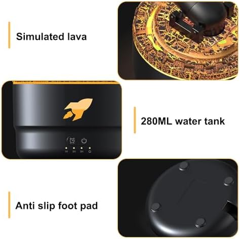 DONGKER Cannon Aroma Humidifier,280ml Turret Aromatherapy Humidifier 2 Mist Mode with Colorful LED Lights Waterless Auto Shut Off Diffuser for Indoor