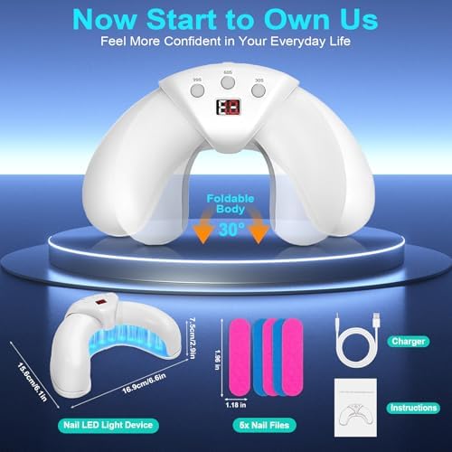 Nail Fungus Laser Treatment LED Light Device-Portable Design,Suitable For Fingernails And Toenails-White