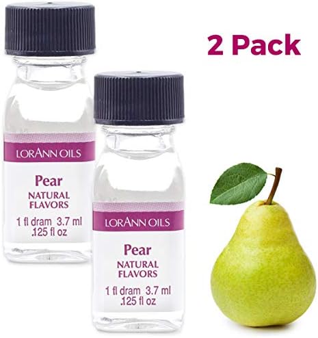 LorAnn Oils Super Strength Flavoring - Used For Candy Making, Flavoring Extracts, Baking, Hard Candy, and Flavor Oils - Bold, Natural Flavors 4X Stronger Than Extracts - Pear, Pack of 2, 0.125 fl oz