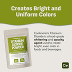 Coolinario Titanium Dioxide Powder (1 LB) Food Grade Whitening & Opacifying Agent for Confections, Beverages & Sauces | Creates Bright, Vibrant Colors & Enhances Appearance