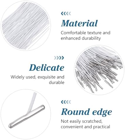Kisangel 100Pcs Elastic Ropes with Metal Ends 13.77-Inch DIY Elastic Cord for Hats Masks Fixing Ropes Crafts Loops for Kids and Adults
