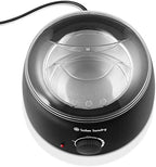Salon Sundry Portable Electric Hot Wax Warmer Machine for Hair Removal - Black with Clear Lid