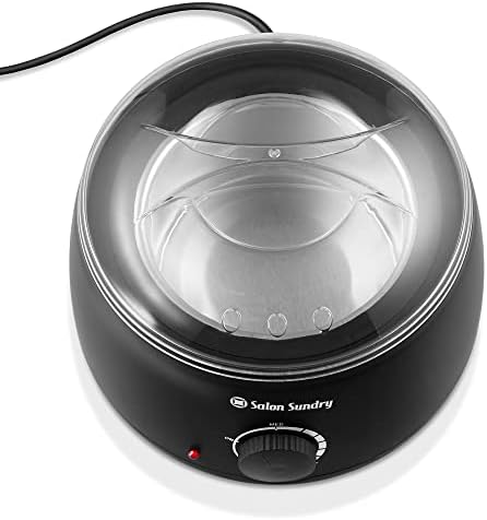 Salon Sundry Portable Electric Hot Wax Warmer Machine for Hair Removal - Black with Clear Lid