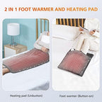 Snailax Heating Pad & Foot Warmer with 6 Temperature Settings & Auto Shut Off, 17”x33”, Washable Fast Heated Pads for Back Pain Relief,Abdomen,Feet,Back,Cramp(Grey)