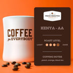 Fresh Roasted Coffee, Kenya AA, 12 oz, Med-Dark Roast, Kosher, Ground
