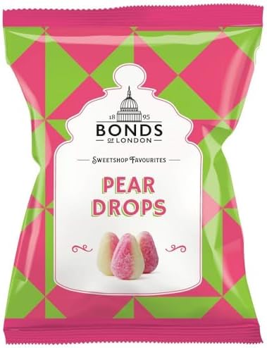 Original Bonds London Pear Drops Bag Sugar Coated Pear Flavored Boiled Sweets A Classic Sweetshop Favorite Imported From The UK England The Best Of British Candy Bannana And Pear Flavour