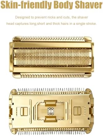 2 Pack Replacement Foil Blade Compatible with MANSCAPED The Lawn Mower 5.0 Ultra Hair Trimmer,Stainless Steel Groin Hair Foil Shaver Head for Close Body Hair Grooming,Gold
