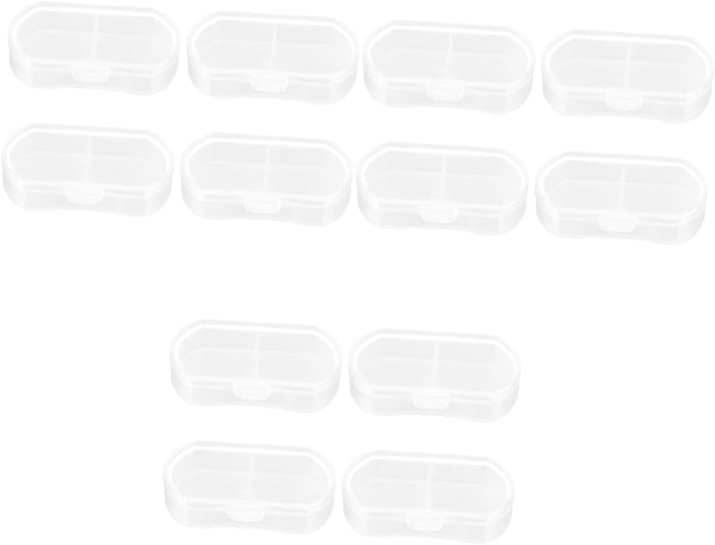 12pcs Portable Travel Case Plastic Organizer for Medication and Items Convenient White Container for Home and Travel Use