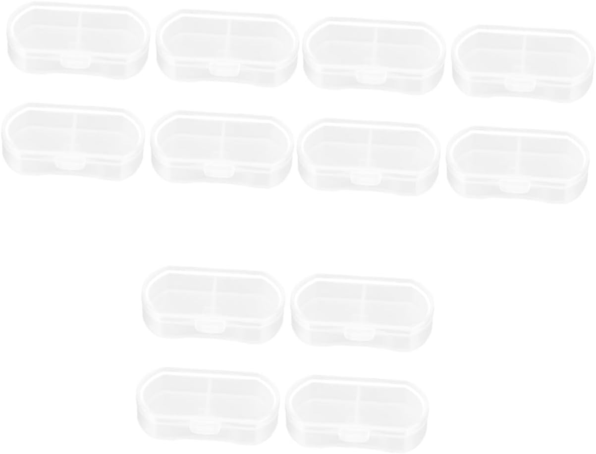 12pcs Portable Travel Case Plastic Organizer for Medication and Items Convenient White Container for Home and Travel Use