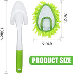 Microfiber Duster for Cleaning, Hand Washable Dusters with 4 pcs Replaceable Microfiber Head,Wet and Dry Use, Detachable Cleaning Supplies for Office, Car, Window, Furniture, Wall