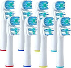 Replacement Brush Heads Compatible with OralB Braun- Best Double Clean, Pack of 8 Electric Toothbrush Replacement Heads- for Oral B Pro, 1000, 8000, 9000, Adults, Kids, Vitality, Dual Plus!