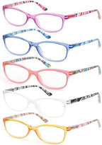 HEEYYOK 2.00 Reading Glasses Women For Small Face Readers for womens Colorful Ladies Cheaters Glasses Lightweight Comfortable Frame spring hinge 5 Pack