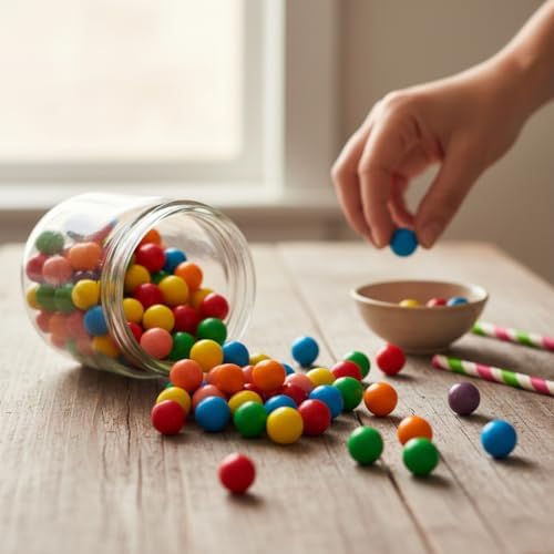 Gumballs for Gumball Machine, 0.5 Inch Mini Gumballs, Approx. 840 Pieces, 3lb Bulk Bag, Assorted Fruit Flavored Bubble Gum, Gumball Machine Refills