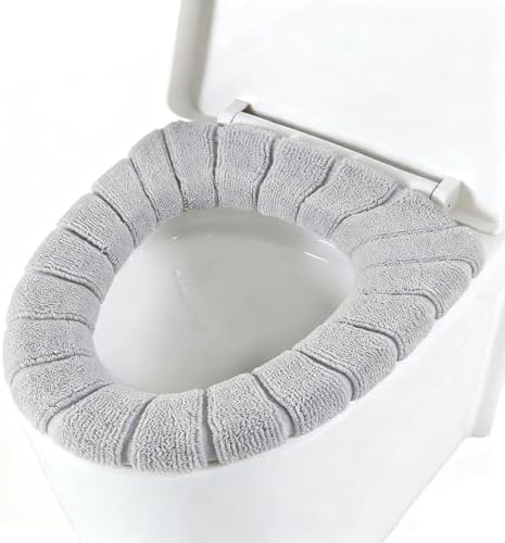 Bathroom Soft Thicker Warmer Stretchable Washable Cloth Toilet Seat Cover Pads 3PCS