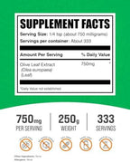 BulkSupplements.com Olive Leaf Extract Powder - Herbal Supplement, Antioxidant Source, Olive Leaf Powder - Gluten Free, 750mg per Serving, 250g (8.8 oz) (Pack of 1)
