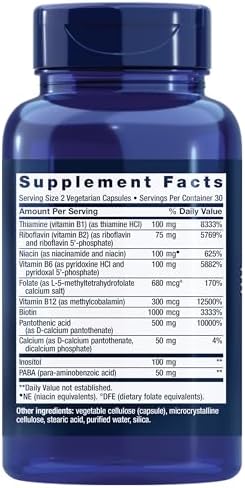 Life Extension BioActive Complete B-Complex, Heart, Brain and Nerve Support, Healthy Energy, Metabolism, Complete B Complex, 60 Vegetarian Capsules