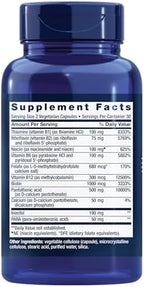 Life Extension BioActive Complete B-Complex, Heart, Brain and Nerve Support, Healthy Energy, Metabolism, Complete B Complex, 60 Vegetarian Capsules