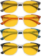 Eyekepper 4 Pack Blue Light Blocking Glasses for Women Blue Light Filter Eyeglasses Amber Tinted