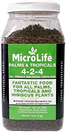 MicroLife Palms & Tropical (4-2-4) Professional Grade Granular Organic Biological Fertilizer, 7 LBS