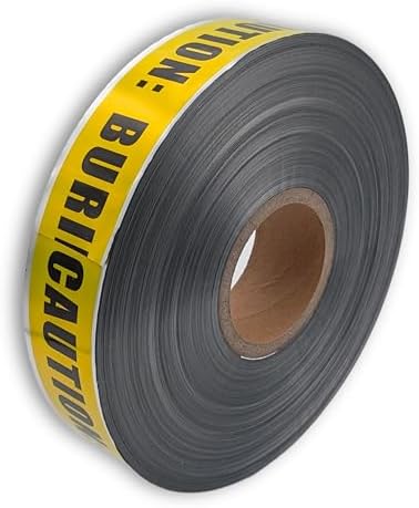 ACE Supply Detectable Underground Gas Line Tape - Detectable Underground Tape - 2 Inch x 1000 Ft Length, 5 Mil - Buried Gas Line Tracer for Utility Marking