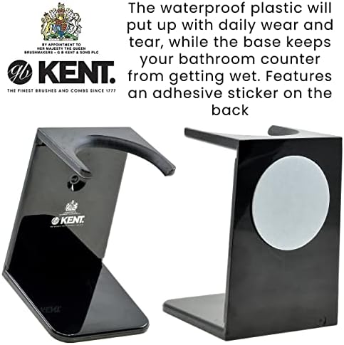 KENT VSB2 Large Black Plastic Shaving Brush Stand for Hang Drying your Shave Brush. Essential Part of Any Men's Shaving Kit, Extends Natural Bristle Brushs Life