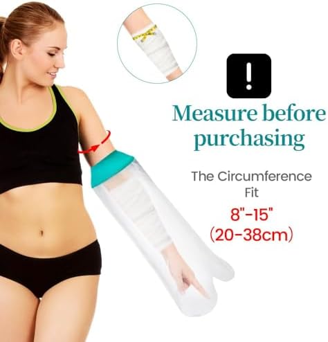 CIVJET Cast Covers for Shower Arm, Waterproof Cast Cover Arm for Swimming, Cast Shower Cover, Water Proof Cast Protector for Adult, Sleeve for Showering, Elbow, Hand (Diameter - 6.3")