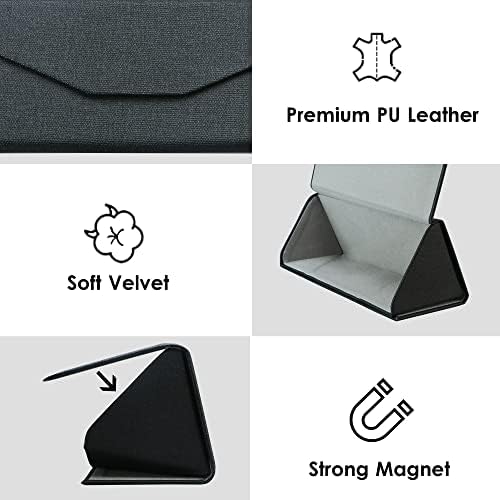 LifeArt 2 Pack Eyeglasses Case Foldable Holder Easy to Carry Matte Leather & Magnet Closure for Reading, School, Office