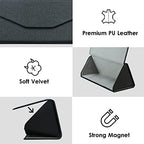 LifeArt 2 Pack Eyeglasses Case Foldable Holder Easy to Carry Matte Leather & Magnet Closure for Reading, School, Office