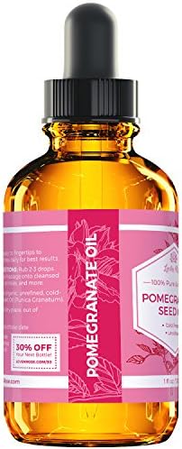 Leven Rose Pomegranate Seed Oil, 100% Pure Unrefined Cold Pressed Antioxidant Moisturizer for Hair Skin and Nails 1 oz