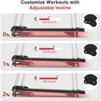 Redliro Walking Treadmill for Seniors - Foldable Senior Treadmill with 0%-2% Incline, Long Handrails - 300 lbs Capacity Home Recovery Fitness Exercise Machine for Elder, Mute & Qucik Speed Button