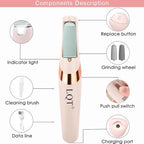 LQT® Electric Foot File – Rechargeable Callus Remover for Hard, Cracked Skin – At-Home Pedicure Kit for Smooth Feet (Men & Women) (Pink)