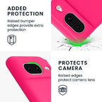 kwmobile Case Compatible with Google Pixel 8 Case - TPU Silicone Phone Cover with Soft Finish - Neon Pink