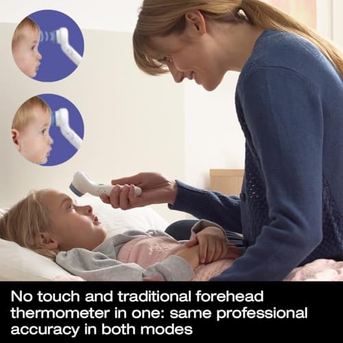 Braun No Touch and Forehead Thermometer - Touchless Thermometer for Adults, Babies, Toddlers & Kids, Color-Coded Fever Guidance, Fast, Reliable, and Accurate Results