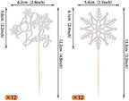 Rsstarxi 24 Pack Snowflake Oh Baby Cupcake Toppers Glitter Winter Frozen Them Cupcake Picks Baby Shower Cake Decorations for Snowflake Them Gender Reveal Christmas Kids Birthday Party Supplies Silver