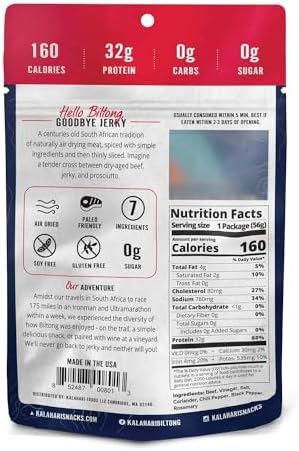 Kalahari Biltong Variety Pack – 6 Pack (Peri Peri, Garlic, classic Original) – High Protein, Low Carb, Gluten Free, Keto-Friendly Snack