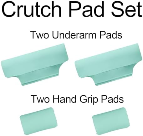 Underarm Crutch's Pad and Hand Grip Covers Universal Forearm Handle Padded Cushion Sets Accessories for Crutches Pads for Armpits (Cyan)