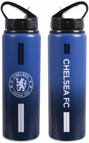 Chelsea F.C. Unisex Team Merchandise 750ml Aluminium Fade Bottle, White, One Size UK