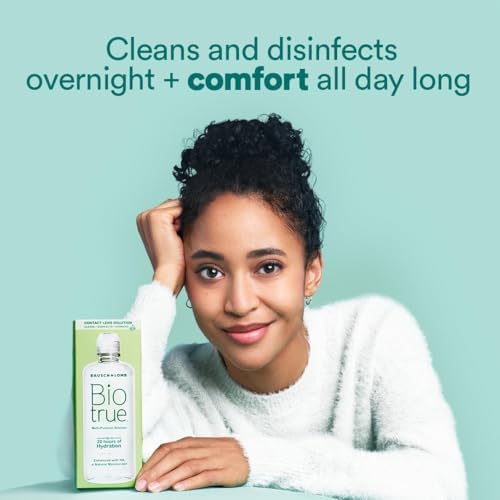 Biotrue Contact Solution, Multi-Purpose with Lens Case, Cleans, Conditions, Hydrates, Disinfects, Removes Protein, Dirt & Debris, Contact Lens Cleaner & Storage, 10 Fl Oz (Pack of 2)