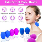 Vacuum Cupping Set for Face-8 Pcs Rubber Vacuum Face Suction Cup Facial Cupping Tools Kit for Skin Back Neck Arm Shoulder Muscle with Clear Storage Box
