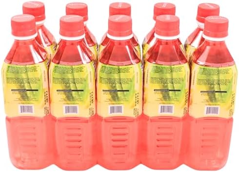 ALOEVINE Aloe Vera Juice drink Watermelon pure with chunks of aloe | 16.9 Oz 10 pack | plant based Vegetable Korean drinks