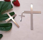 Cross Cake Decoration, Acrylic Cross Cake Charm Topper, Cake Decoration Acrylic Baptism Cross Cake Charm Religious Celebration (Silver Mirror, 6inch)