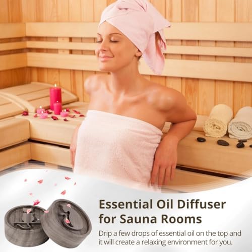 Wooden Diffuser Essential Oil 2 Pcs, Wood Walnut Diffuser, Diffuser Aromatherapy, Round Small Diffuser, Diffuser Wood Car, Freshener Air Desktop for Home, Offices, Yoga, Sauna, Spa