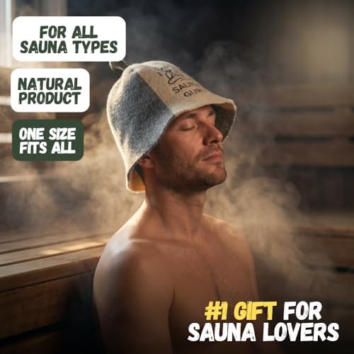 Sauna Hat, 100% Organic Wool Felt Sauna Cap, Banya Hat Sauna Hair Protector, Sauna Accessories Embroidered Hat, Russian Sauna Hat, Sauna Accessory, Sauna Gifts for Men and Women