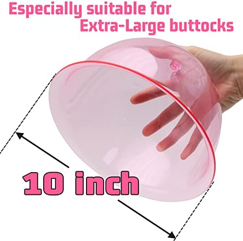 ZILAMPU Vacuum Cupping Machine Accessories, XXL 10 inch Diameter Big Buttock Shape Suction Therapy Cups 250MM with Y Hose for Butt Lift,Body Massage (Pink-1 Pair)