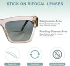 Stick-on Readers, Bifocal Reading Lenses for Sunglasses & Goggles, Reusable, No Water or Adhesive Needed