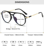 Stylish Pilot Frame Reading Glasses Plastic Double Bridge Blue Light Blocking Readers Eyeglasses for Women Mens