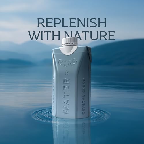 GLAS Water Natural Spring Water (12 Pack) 16.9oz / 500ml Boxed Water | Eco-Friendly Box with Plant-Based Cap | Sustainable Bottled Spring Water Alternative | Non-BPA, Recyclable Boxed